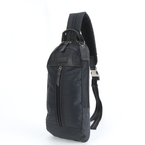 Coach Varick Leather Body Bag/Waist Pouch/Shoulder Bag in Black for Men